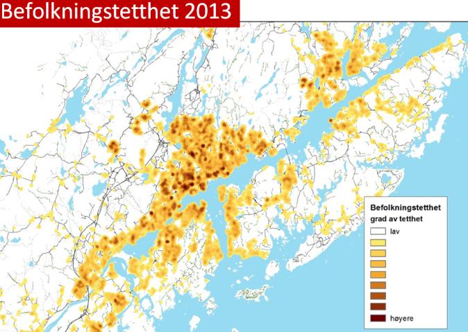 Figur 40. Bydelssentere bør utvikles med flere tilbud til de som bor i gang og sykkelavstand.