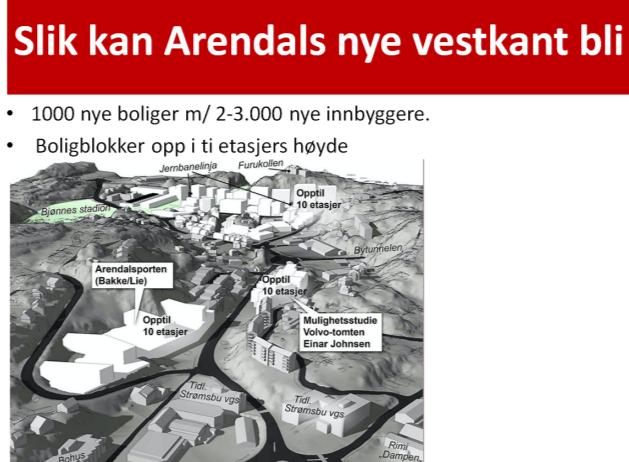 3.6 Kommunen må kjøre områdeplanprosesser i sentrum og bydelsentra I de siste 30 år i Arendal ser vi at utbyggere helst vil bygge der det er færrest mulig konflikter og utfordringer, for eksempel på