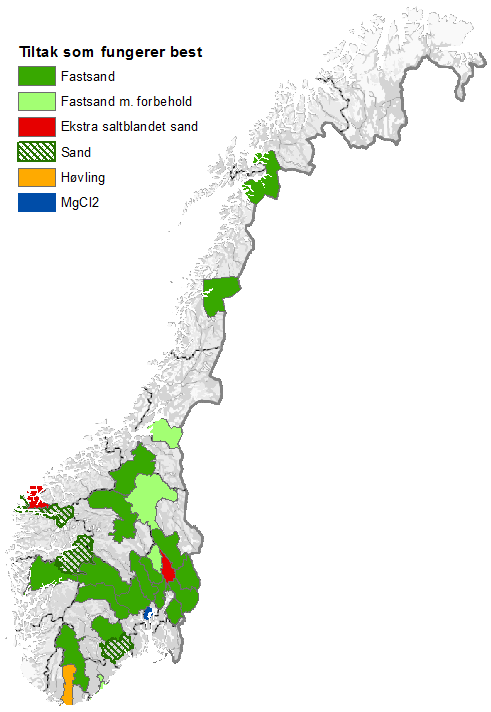 Nettbasert undersøkelse Tiltak i perioder der salt ikke har ønsket effekt på grunn av lave temperaturer Hvilket tiltak er