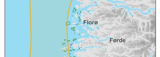 enn 50 % treffsannsynlighet 2) Kart som viser spredning av olje med mer enn 50 % treffsannsynlighet og