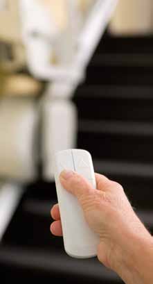 Just point to the stair lift is more than enough. The hold-to-run buttons ensure maximum safety with usage.