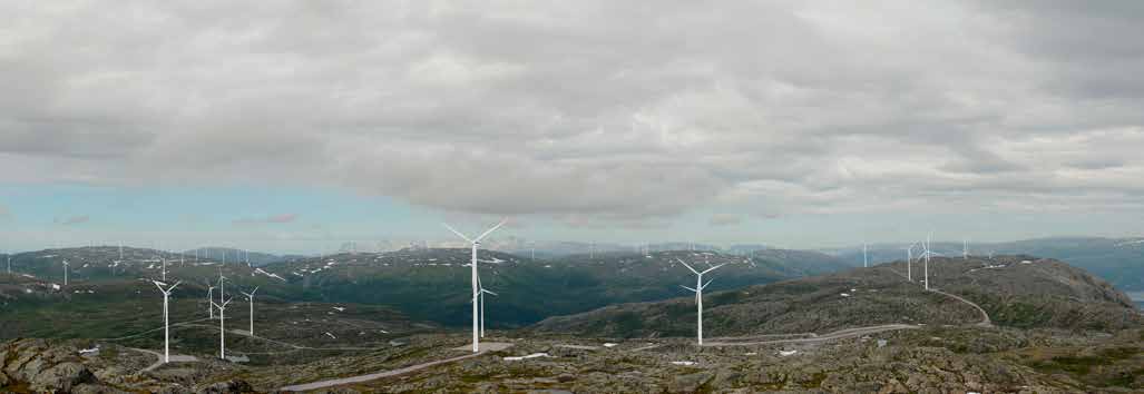 Fotovisualisering av Øyfjellet vindkraftverk sett fra Stortuva. Fotomontasje: Norconsult AS. et nytt miljøprosjekt i Nordland på reindrift og friluftsliv.