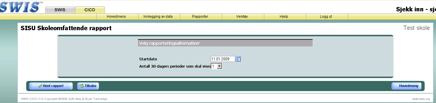 Antall elever med SISUdata i løpet av en skoledag Toppen av hver vertikale graf viser høyeste % poeng som en elev oppnådde, bunnen av hver vertikale