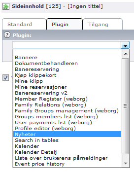 2. Klikk på ikonet med det grønn pluss tegnet øverst i menyen (Se pkt 2 ovenfor) 3. Fra listen velg Sideinnhold (ikke guide) 4.