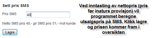 Punkt 4.2 til 4.6 er kun relevant for tilbydere som også ønsker SMS-løsningen. 4.2 Kode Kode for bruk ved SMS salg av fiskekort NB! Her vil alle kort ha et forslag til SMS kode.