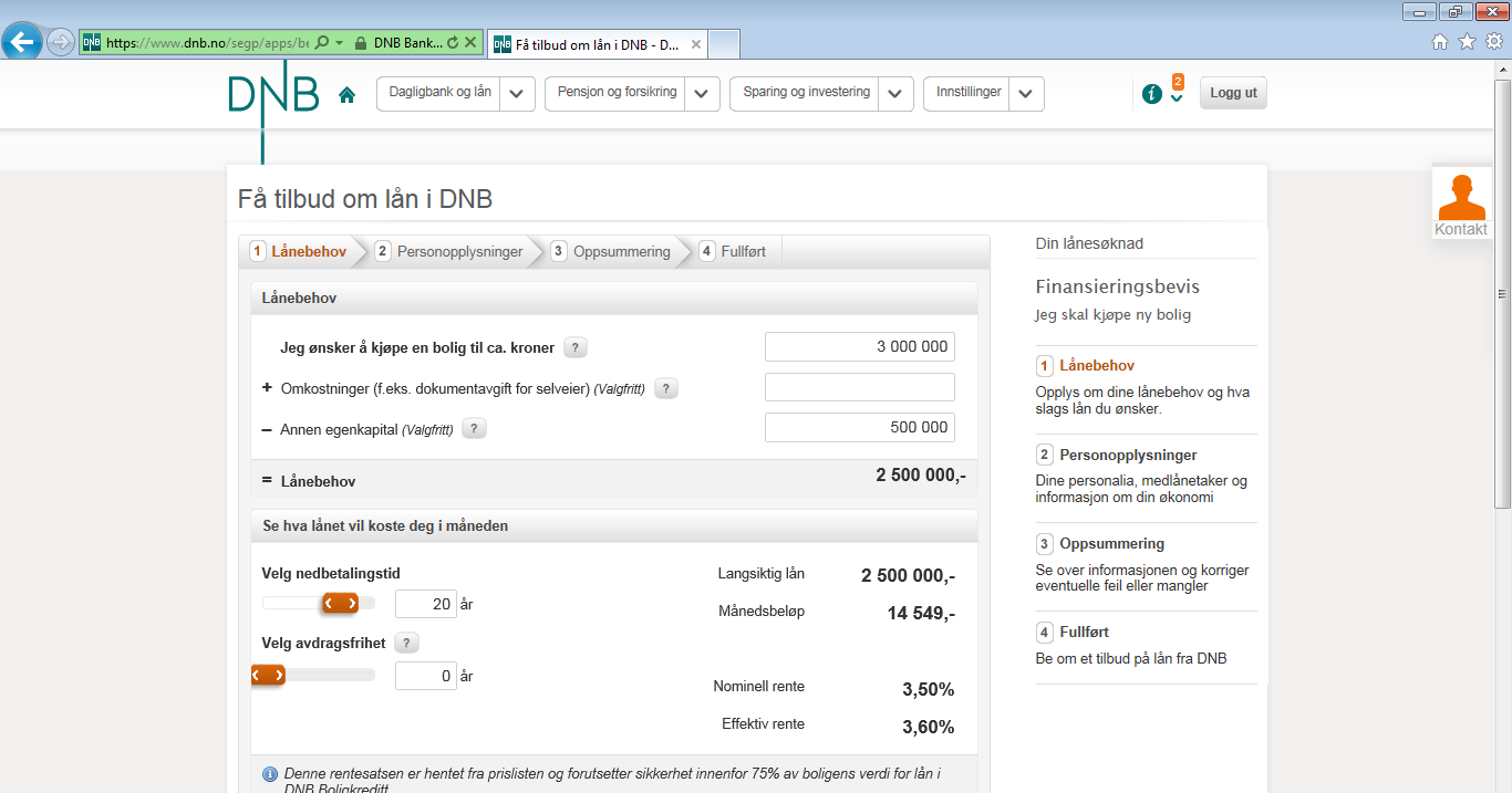 Scenario: Hent min data