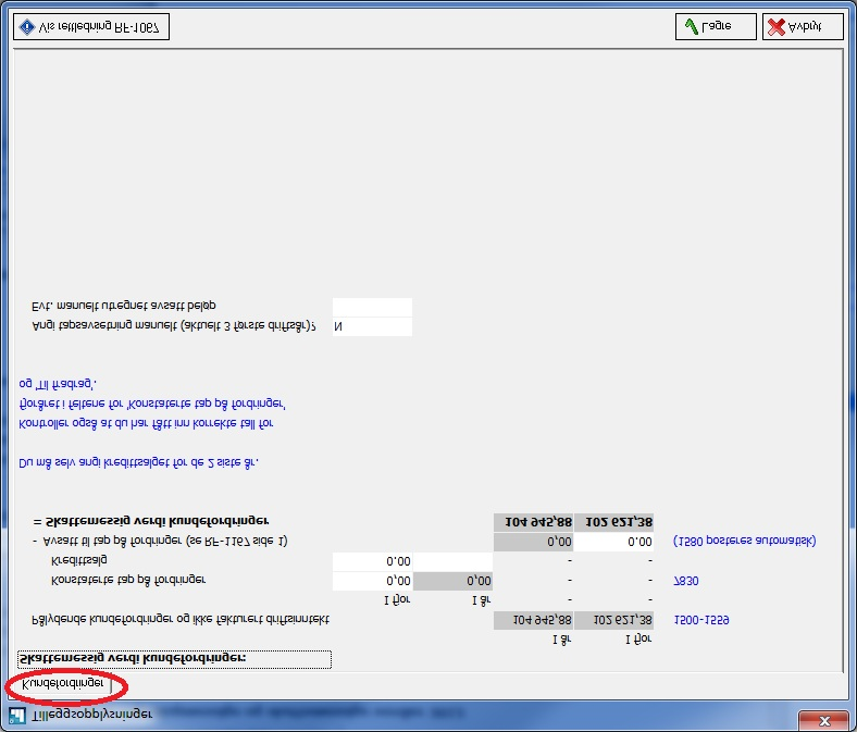 Forskjeller del 2 - Kundefordringer Klikk på det grønne feltet på linje 43 (Forskjeller), og du får opp bildet under: Her beregnes den skattemessige verdien på kundefordringer