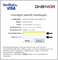 Du skal nå gjøre følgende: 1. Legg inn kortnummer - 16 siffer - som er preget på ditt kort. 2. Velg utløpsmåned / år fra nedtrekks lister. Disse opplysningene er preget på ditt kort.