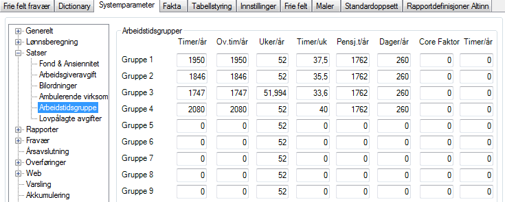 Timelønn Fastlønn Årsbonus (sjekker mot utbetaling av fastlønn innen termin) Akkord - sjekker mot timelønnstranser fordeling på per sone innen samme termin Arter for lønn under sykdom gir ikke rett