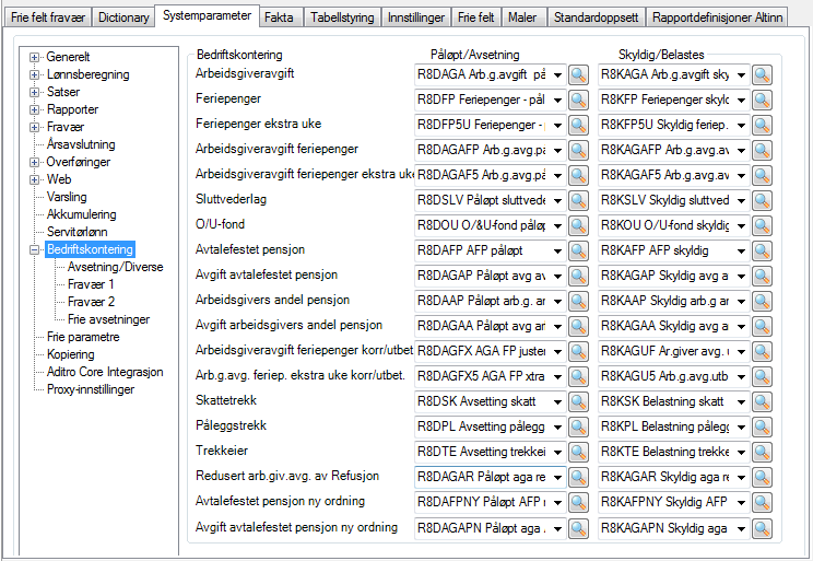 Servitørlønn Under punktet Servitørlønn finner du systemparametre for angivelse av spesielle L&T-arter for servitørlønnsberegningen, samt ulike satser og verdier.