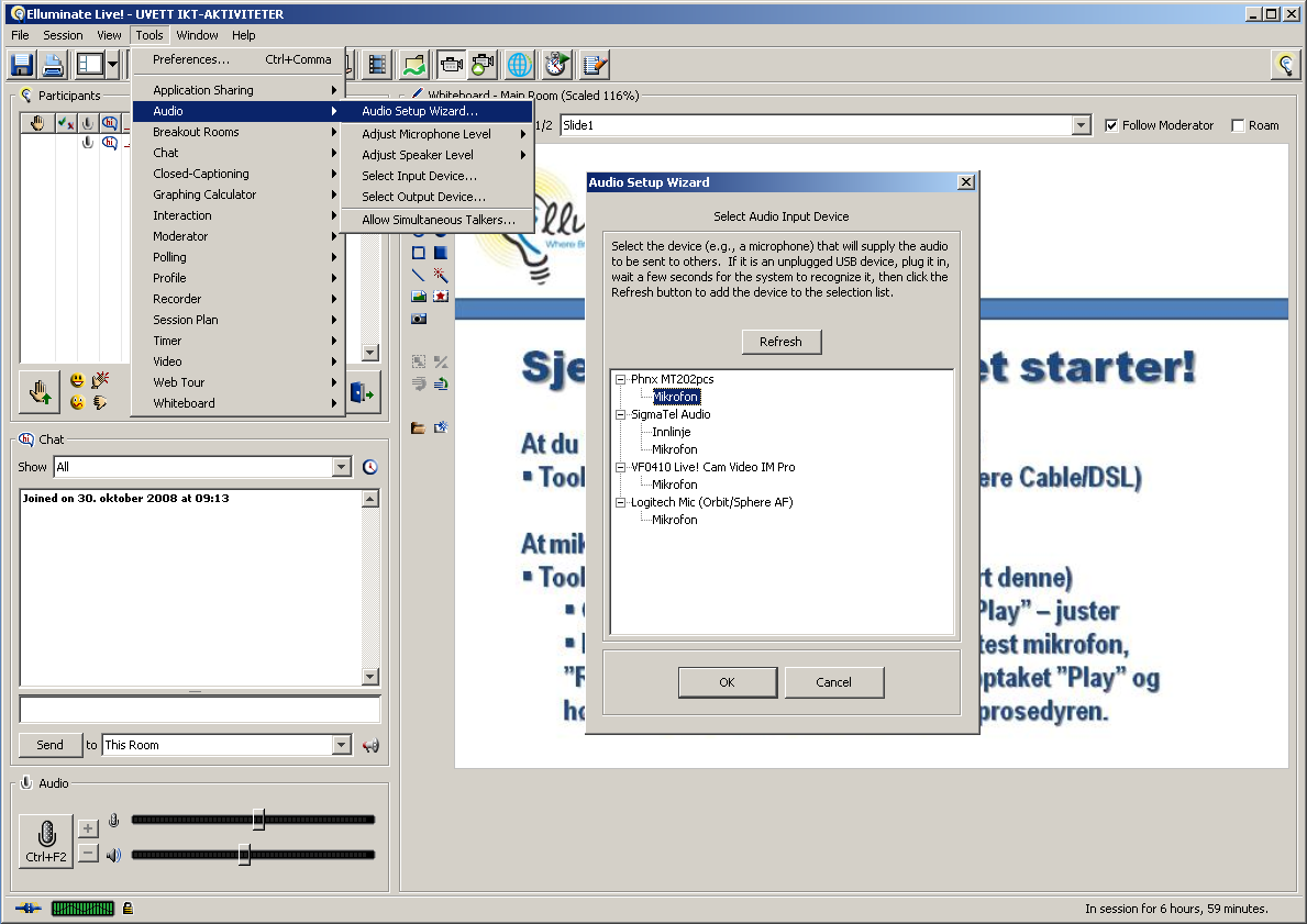 Sjekk at oppkoblingshastigheten er satt riktig: Tools -> Preferences -> Session -> Connection, velg riktig hastighet (for de fleste med bredbånd hjemme blir valget : Cable/DSL) Figur 5: Sett riktig