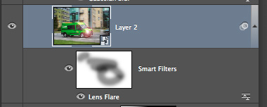 Her kan du justere på Highlights, Midtones eller Shadows. Versjon 2. Etter du har plassert Lens Flare på bildet, så undo. Opprett et nytt lag og fyll med sort.
