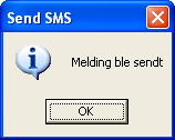 Send SMS Når du velger ikonet du få opp en dialogboks med mulighet til å skrive mer i meldingsteksten enn det som du registrerte i Emne-feltet, og evt.