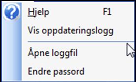 Endre passord Du kan selv endre passordet fra menyvalget Hjelp Endre passord. Her må du logge på med brukernavn og passord for å få tilgang til å endre passordet.