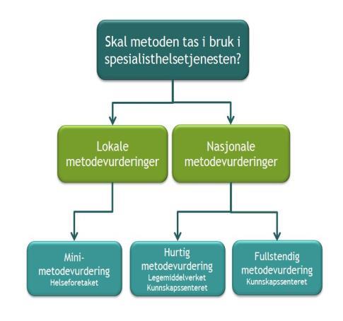 Systemet er satt sammen av tre forskjellige typer metodevurdering: mini-, hurtigog