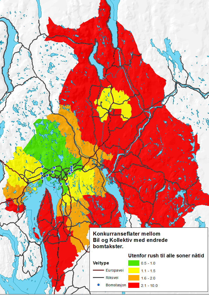 Evaluering av ny pris- og sonestruktur i Oslo og Akershus (NYPS) av andre grunner må bruke bil.