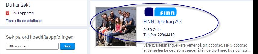Finn deres «Bedriftsprofil» på FINN.