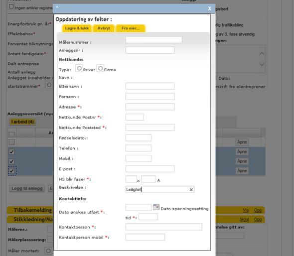 Legg inn data i de