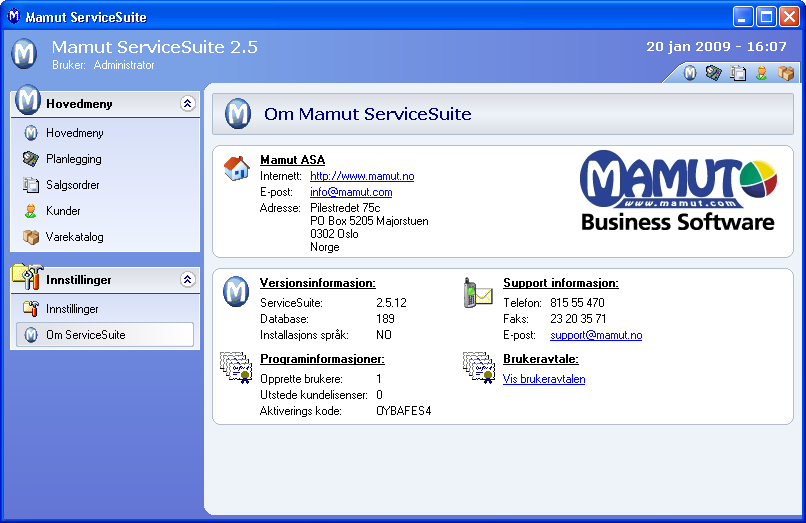 INNSTILLINGER OG AUTOMATISERING INNSTILLINGER OG AUTOMATISERING Mamut ServiceSuite er bygget på integrasjon, automatisering og enkelhet.