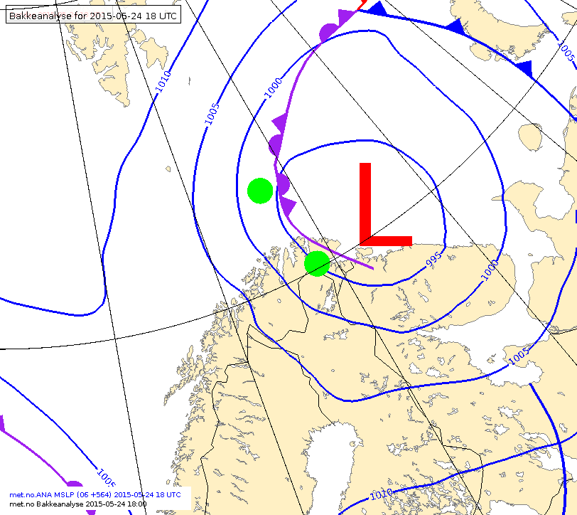 Figur 2: Analysen lørdag 23.