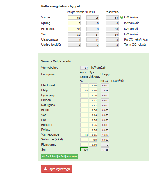 Vedlegg 1- Beregning av