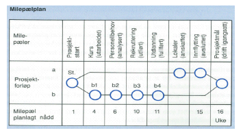 Framdriftsplan Ganttskjema (aktiviteter og utstrekning)