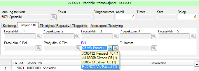 Lønnsperiode I Lønnsadministrasjon Periode oppretter du nye lønnsperioder. Aditro Lønn markerer at det skal genereres lønnstransaksjoner for firmabil.