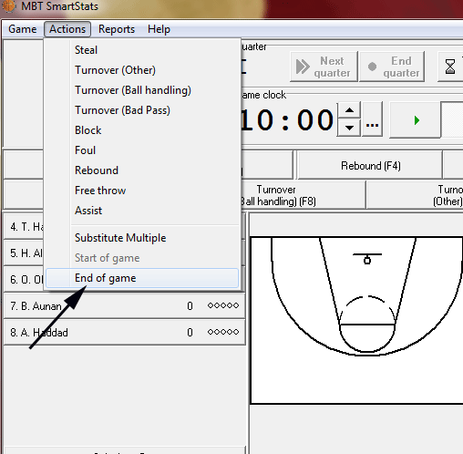 BasketHotel Bruksanvisning side 6 Skriv så inn navn på logg filen som vil lages av Smartstats.