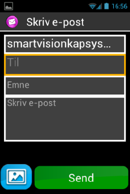 Sende en e-post 1. Fra Hjem -skjermen trykker du på E-Post" -programmet. Innholdet i innboksen vil vises. 2. Trykk på "Skriv e-post. 3.