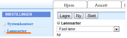 Innstillinger Innstillinger består av 16 undermenyer som vises i venstre marg.