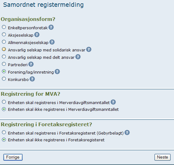 Merk av Ny enhet og trykk Neste Marker det