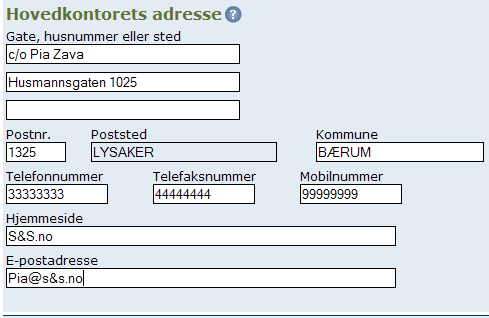 Her skal du fylle inn postadressen til den som skal motta posten på vegne av