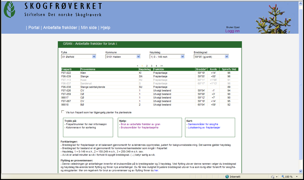 Skogfrøverket har program på nettet for å