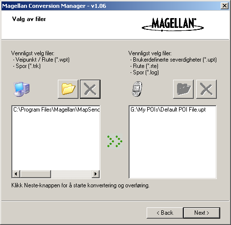 Bruk av explorist med MapSend 80 Overføring av veipunkter, ruter og spor fra MapSend Overføringsprosessen fra MapSend til explorist ligner det som er beskrevet ovenfor. 1. Åpne MapSend-programmet.