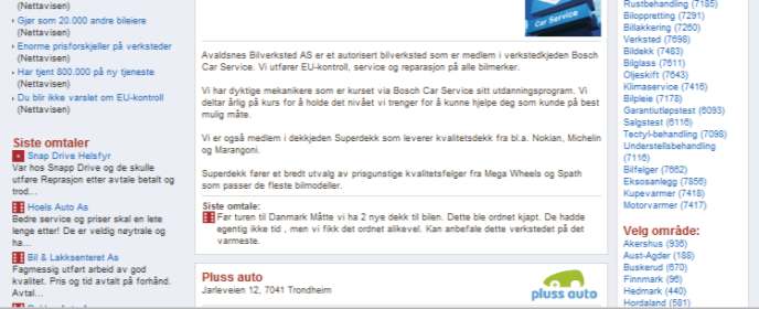 Kun ett eksempel: den mest useriøse av alle!!? Ganske godt gjort at Nettavisens vertikal Bileier.no har 7.