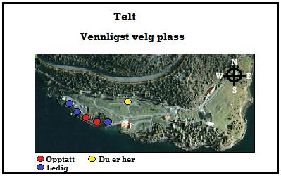 Figur 7 Viser tredje side, her under val "telt", og korleis ein kan