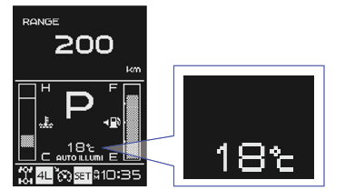 MID Ambient Air Temperature Ambient air temperatures between -40 to 50 C (-40 to 122 F) are displayed on the MID.