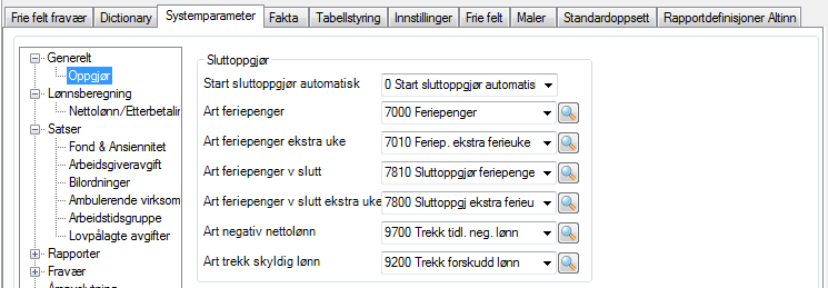 Sluttoppgjør I menyvalg Person ajourhold Arbeidsbok Sluttoppgjør får du en oversikt over alle ansatte som har sluttet og som du ikke er sluttbehandlet.