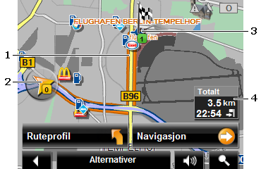 5.6 Bruke kartet 5.6.1 Velge navigasjonskart Det finnes et eget navigasjonskart for hvert land.