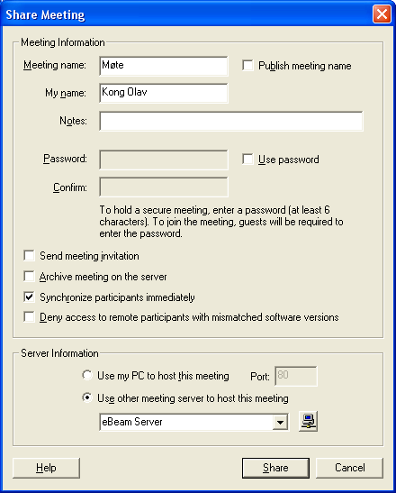 ebeam Edge koblet til PC (eller annet ebeam produkt) ebeam programvare (Lastes ned