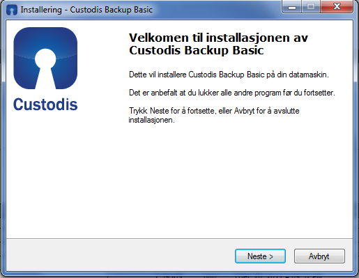 1) Installering og oppsett av programmet Du ser her