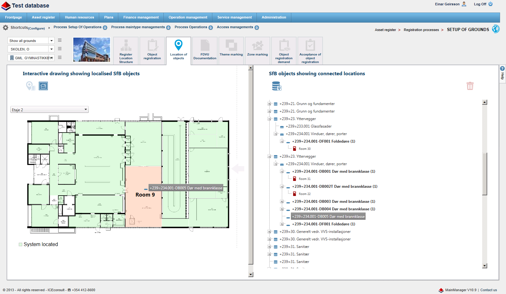 BIM Process for setting up the facility structure CAD Registrate building/documentation Every system