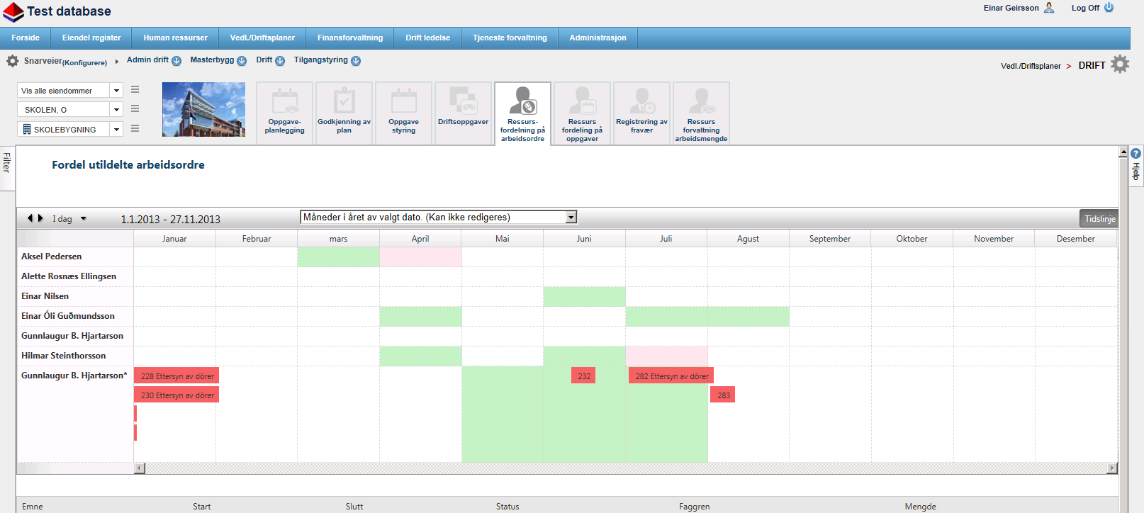 Process for setting up the O&M plans The operation planner can use drag and drop function too