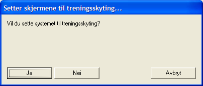 5.2.9 Avslutt programmet Når man avslutter MLLeder kommer følgende dialogboks opp: Når man er ferdig med et stevne ønsker man normalt å sette skjermene tilbake til treningsmodus. NB!