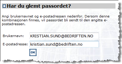 Glemt passord Dersom du ikke husker passordet ditt, kan du klikke på lenken Har du glemt passordet?, se Figur I.