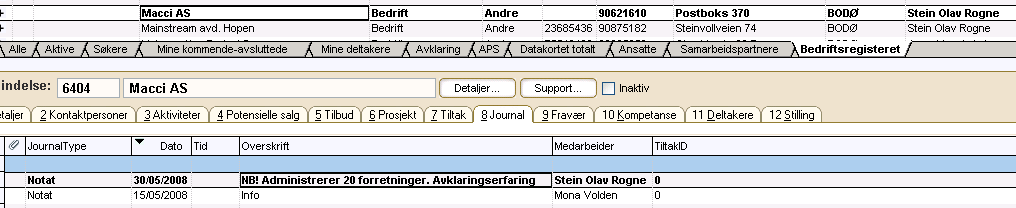 Bedriftsopplysninger Spesielle