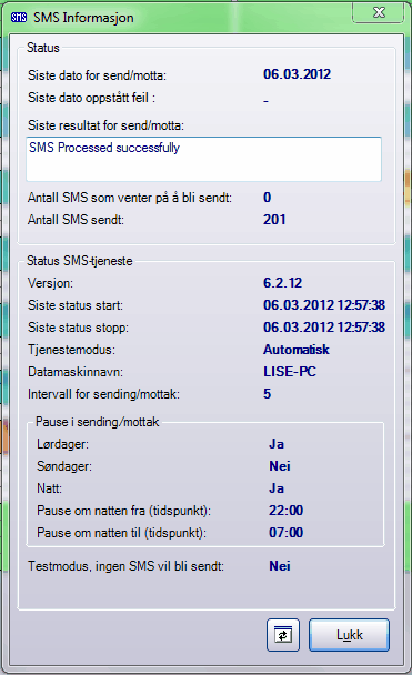 SMS - funksjonen 1.8 21 SMS informasjon Menyvalg Verktøy Oppsett denne behandler SMS-informasjon.