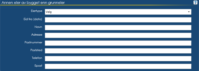 6. Under Rom (kahytt) og interiør kan du legge inn informasjon om de enkelte rommene i bygget.