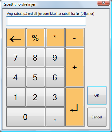 Hvordan gir jeg rabatt? 5 Hvordan gir jeg rabatt? Rabatter gis i prosenter. Du kan gi lik rabatt på hele ordren (alle varene i samme salg) eller bare for noen varer.