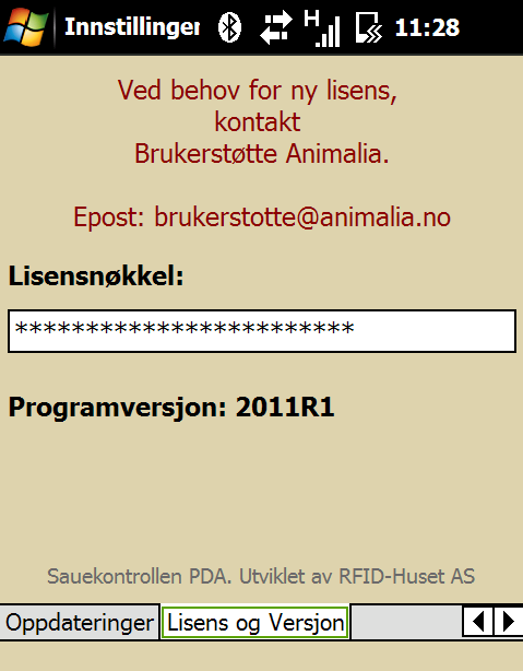 Besetningsnotater Dersom man leser et RFID-merke som ikke har blitt registrert på PDA, kan programmet settes opp til å lagre nummeret i en notatmappe.